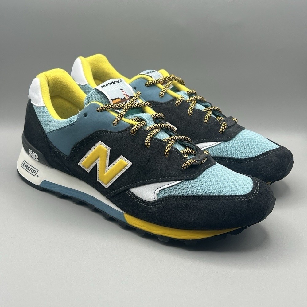New Balance 577 Seaside Pack Blue Yellow Retro Shoes - Men's Size 11.5 USED